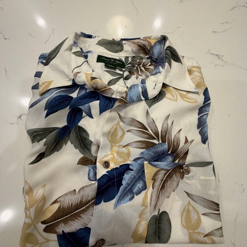 David Taylor Men's Tropical Print Shirt  Large - Picture 9 of 9